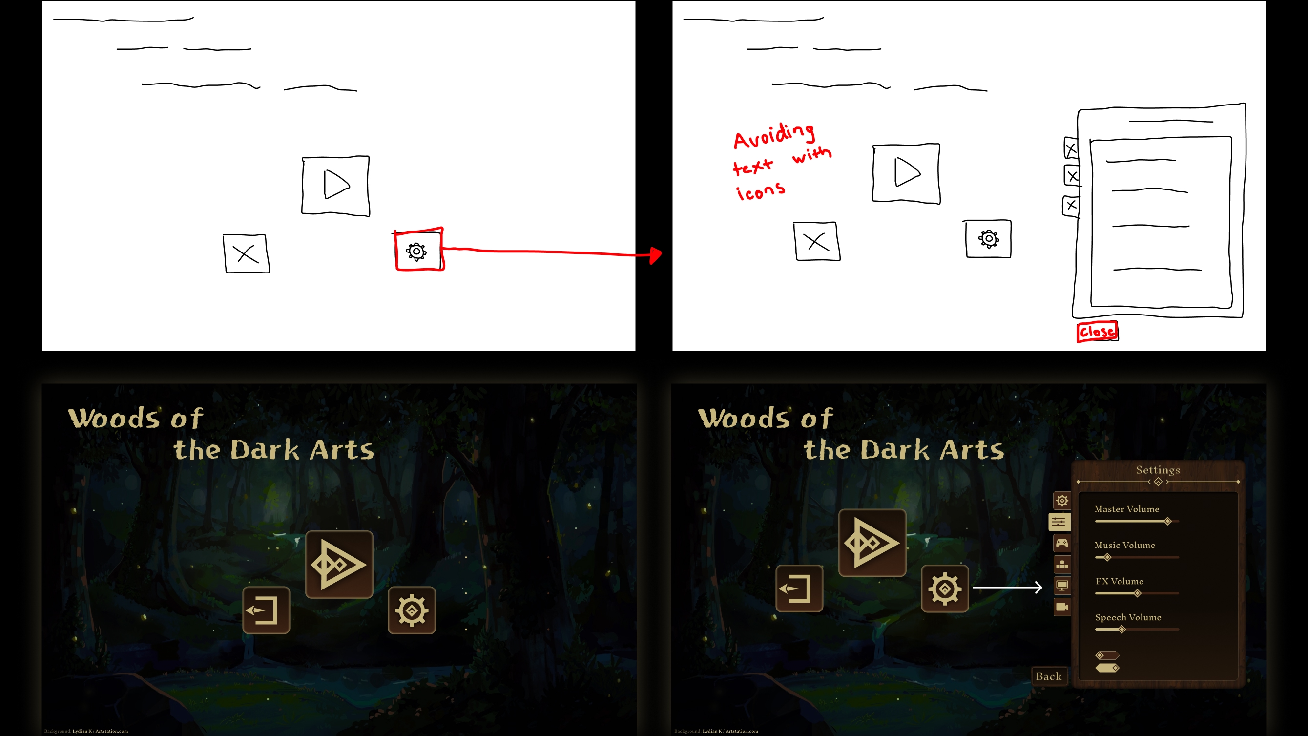 First version of menu design